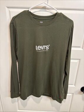 Levi's Olive Green Long-Sleeve Logo Shirt